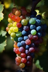 bunch of colored grapes