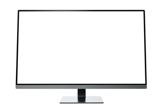 TV screen monitor is empty. Isolated object transparent background.