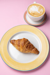 Delicious croissant on a plate