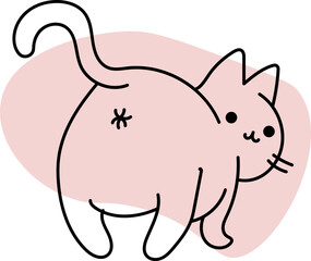 Cat pose back illustration
