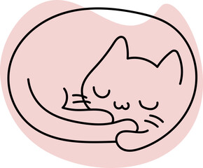 Cat sleeping illustration