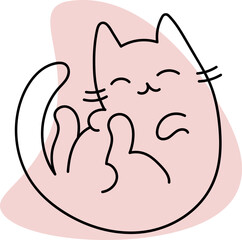 Cat playing illustration