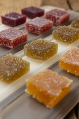 Colorful marmalade on the table