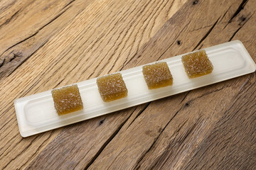 Colorful marmalade on the table
