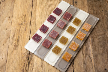 Colorful marmalade on the table