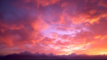 a vibrant sunset with streaks of orange and pink and purple