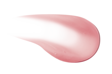 Smear of pink cream, balm, conditioner with banana, egg or chamomile on an empty background. Isolated.