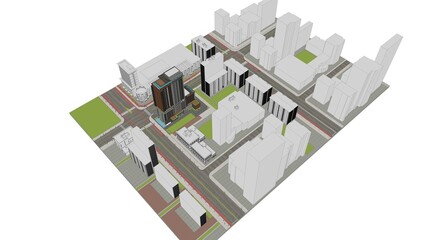 Aerial View of a Residential High Rise Building,  Daytime, Modern skyscraper