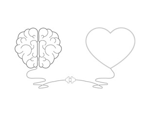 Brain and Heart interactions concept best teamwork