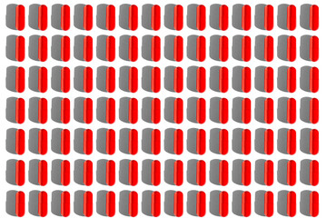 Red capsules. Lots of pills. on isolated transparent background