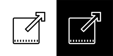 External link icon. Black icon. Black logo. Business icon. Set of black icons.