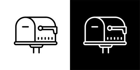 Mailbox icon. Black icon. Black logo. Business icon. Set of black icons.