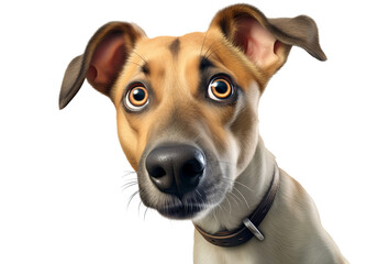 Cute brown small dog looking directly to the camera isolated on transparent background PNG