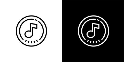 Music icon. Black icon. Black logo. Business icon. Set of black icons.