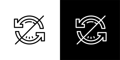No synchronize icon. Black icon. Black logo. Business icon. Set of black icons. - obrazy, fototapety, plakaty