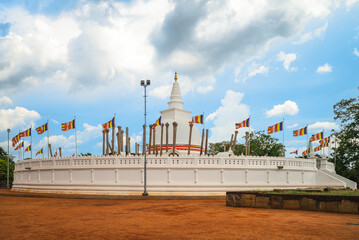 Thuparamaya Stupa and Stone Pillars, first Buddhist temple in .Anuradhapura, Sri Lanka