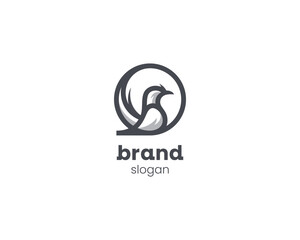 Creative line minimalist bird logo