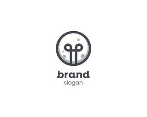 Creative minimalist idea bulb logo