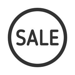 sale vector icon. sale round button for black friday sales company. glyph icon for web and ui isolated on white background