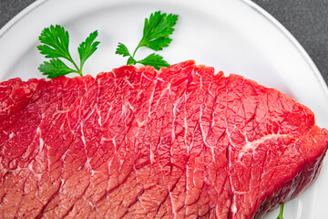 meat raw beef fresh veal eating cooking appetizer meal food snack on the table copy space food background rustic top view