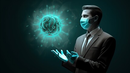 concept of virus Implications for business. Spread and outbreak of viruses around the world.