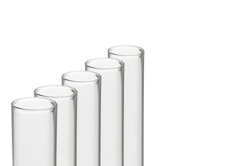 Medical test tubes close-up. on isolated transparent background