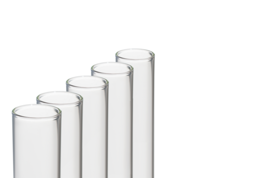 Medical test tubes close-up. on isolated transparent background