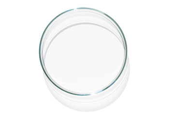 Empty Petri dish. With transparent bottom. on isolated transparent background