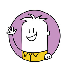 Stick figure waving hand