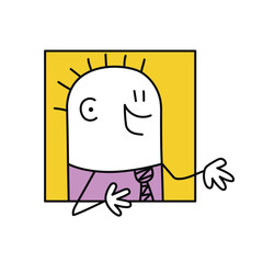 Stick figures talking