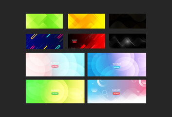 Modern abstract background. set collection  10. color gradient. abstract geometry. modern style. trendy. wave. pattern. black. gold. red. blue. orange. green. yellow. purple pastel. line wave. eps 10