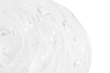 Transparent cosmetic gel. On an empty background.