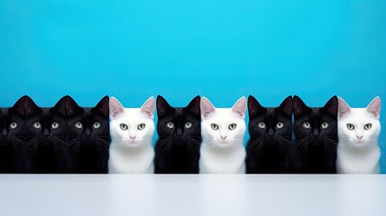 A Distinctive Cat Amidst a Sea of Cats - Embracing the Concept of Diversity and Individuality. Standing Out in the Crowd
