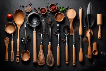 set of kitchen utensils