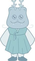 2024 Year of the Blue Dragon Blue dragon character wearing hanbok