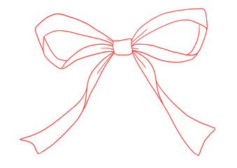 可愛いリボンの線画