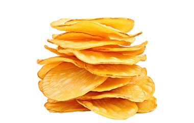 Delicious potato chips, cut out