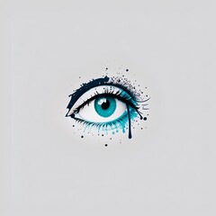 Simple drawing of eye. AI generated illustration