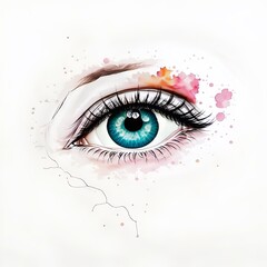 Simple drawing of eye. AI generated illustration