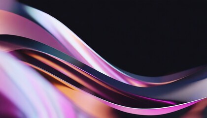 Fototapeta premium Abstract 3d curve wave background with holographic neon gradient