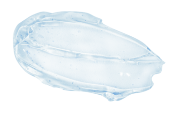 smear of transparent blue cosmetic gel. On an empty background.