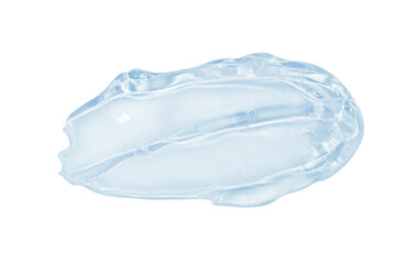 smear of transparent blue cosmetic gel. On an empty background.