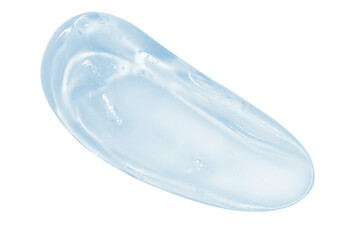 smear of transparent blue cosmetic gel. On an empty background.