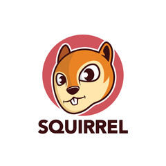 Cute squirrel cartoon mascot logo design