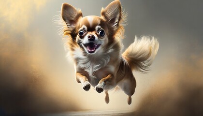 Chihuahua dog Full length profile portrait on an isolated background - obrazy, fototapety, plakaty