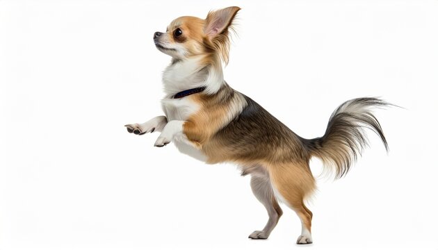 Chihuahua dog Full length profile portrait on an isolated background