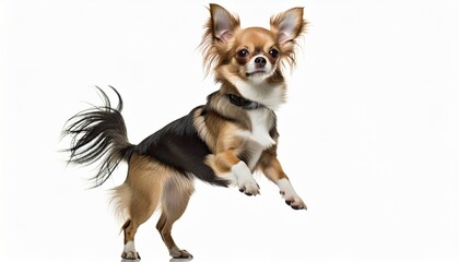 Chihuahua dog Full length profile portrait on an isolated background