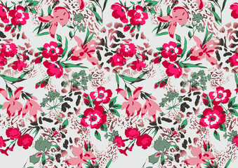 
beautiful red and white seamless pattern illustration all over repeat design for digital and textile 
