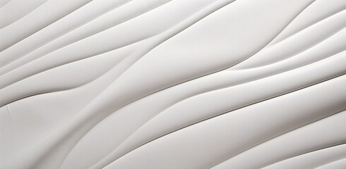 Obraz premium white leather with white stripe stitching in the middle, solarization, undulating lines, dark gray background wallpaper