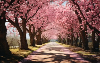 Embracing the Elegance of a Cherry Blossom Orchard in Spring.